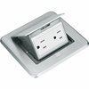 Newhouse Electric Pop Up Floor Box with 15 Amp TR Outlets, Satin Nickel 7400NI